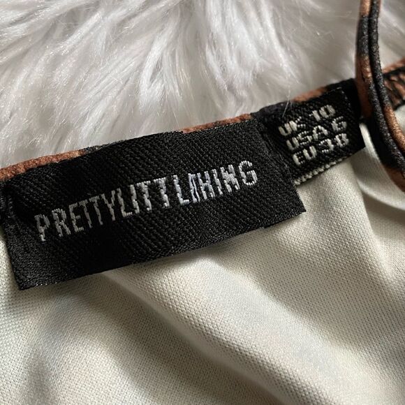 PrettyLittleThing Animal Print Dress Short Thin Lightweight Tiny Womens Size 6 - Picture 5 of 6